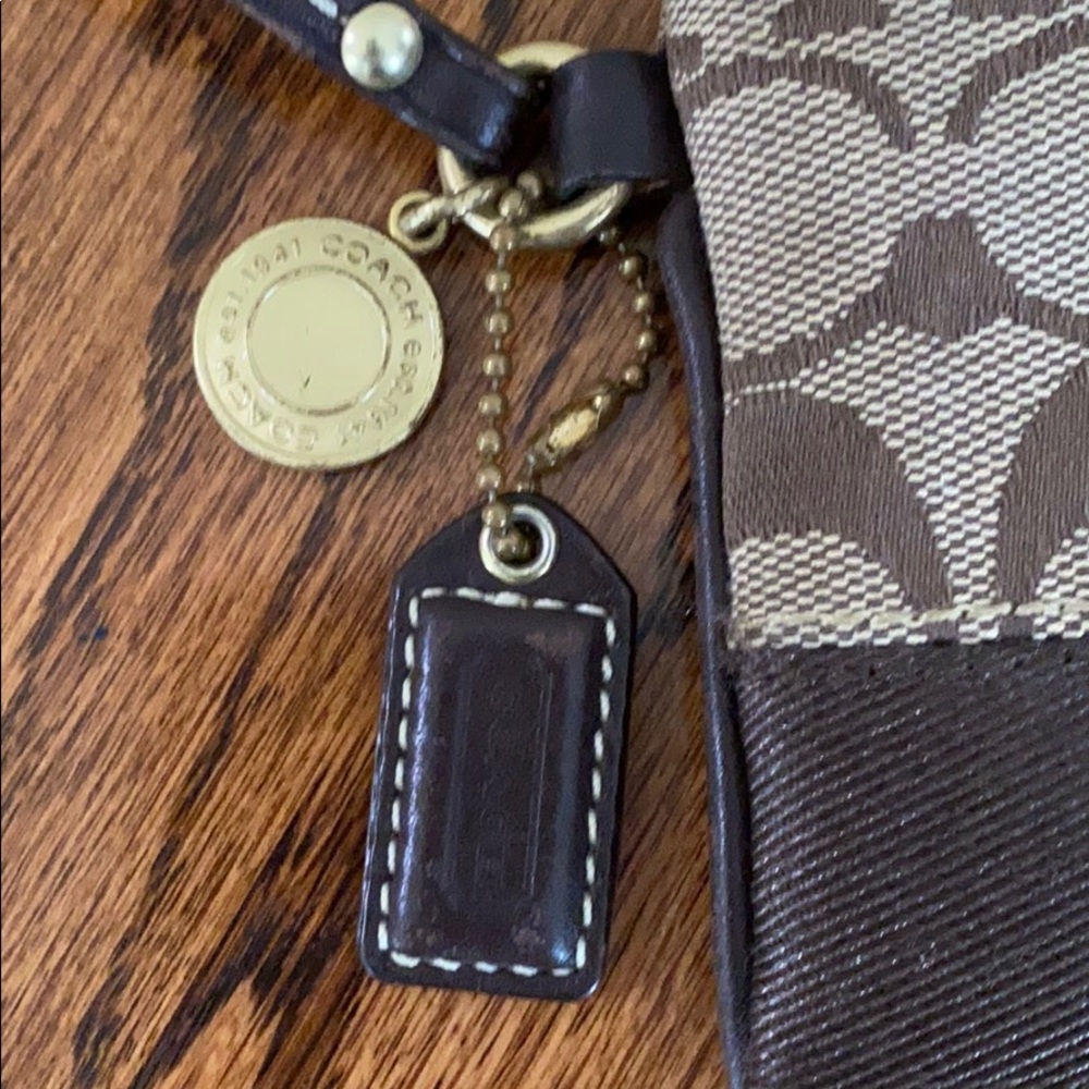 Coach Khaki & Mahogany Signature Skinny Wristlet - Picture 2 of 7